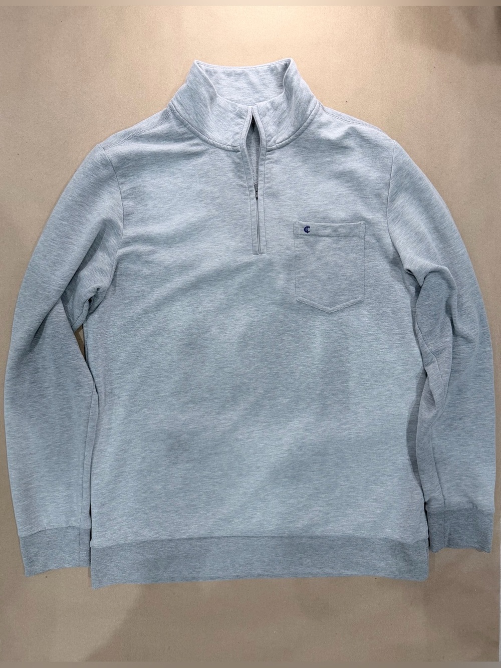 Criquet Quarter‑Zip Pullover – Men’s M Light Gray Modal Blend